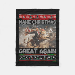 Weihnachten wieder großartig Xmas Funny Trump Paja Fleecedecke
