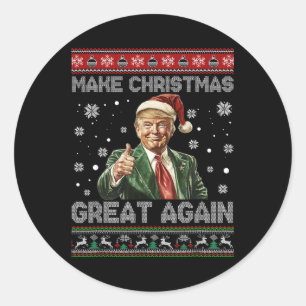 Weihnachten wieder großartig Xmas Funny Trump Paja Runder Aufkleber