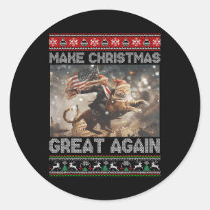 Weihnachten wieder großartig Xmas Funny Trump Paja Runder Aufkleber