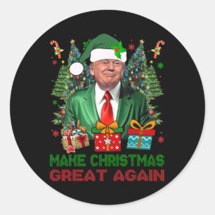 Weihnachten wieder großartig Xmas Funny Trump Paja Runder Aufkleber