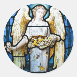Weihnachten, William Morris "Peace Angel" Runder Aufkleber