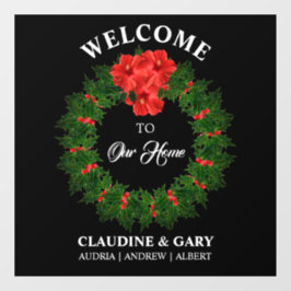 Weihnachten Willkommen bei unseren Zuhause-Fenster Fensteraufkleber