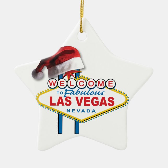 Weihnachten Willkommen im Zeichen von Las Vegas Keramik Ornament (Vorne)