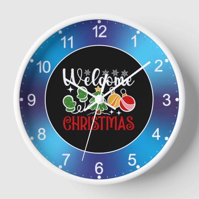 Weihnachten Willkommen Uhr (Vorderseite)