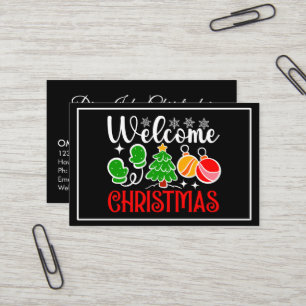 Weihnachten Willkommen Visitenkarte