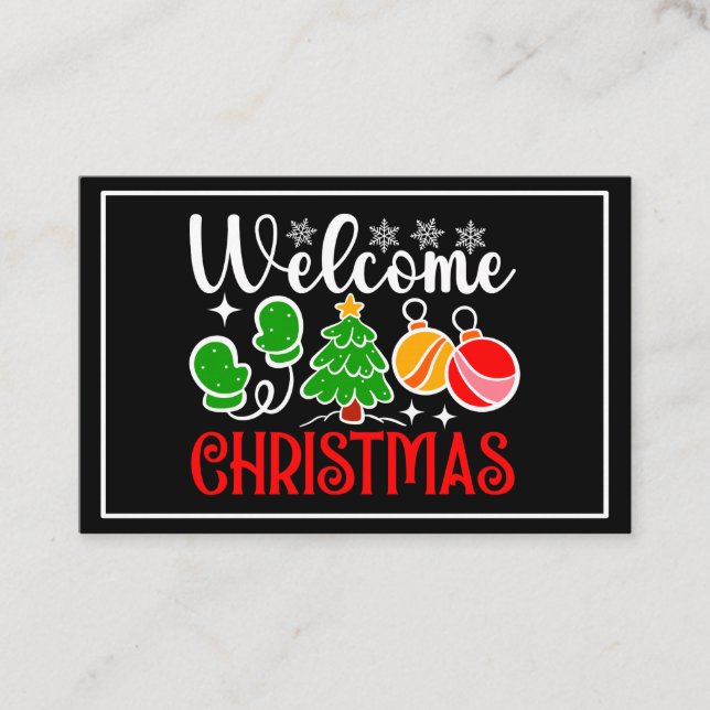 Weihnachten Willkommen Visitenkarte (Vorderseite)