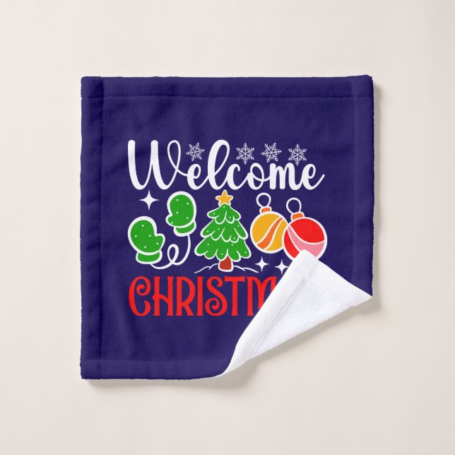 Weihnachten Willkommen Waschlappen (Waschlappen)