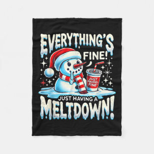 Weihnachten Winter Alles ist gut, nur ein Meltdo z Fleecedecke
