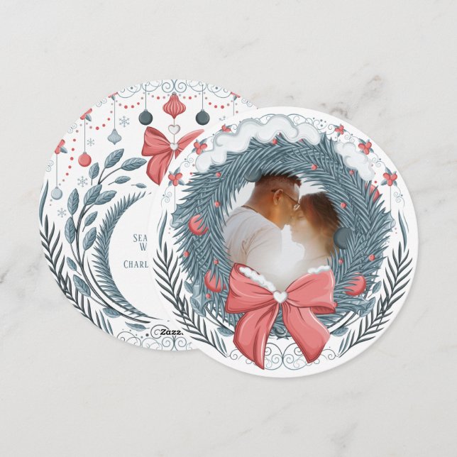 Weihnachten Winter Berry Personalisiertes Foto (Vorne/Hinten)