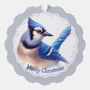 Weihnachten Winter Bluejay Vogelwelt Natur Ornament Karte