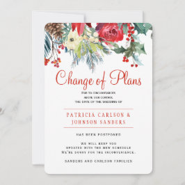 Weihnachten Winter Blühende Hochzeit Änderung der  Einladung