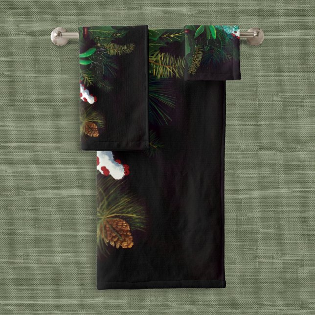 Weihnachten Winter Green Man Badhandtuch Set (Von Creator hochgeladen)