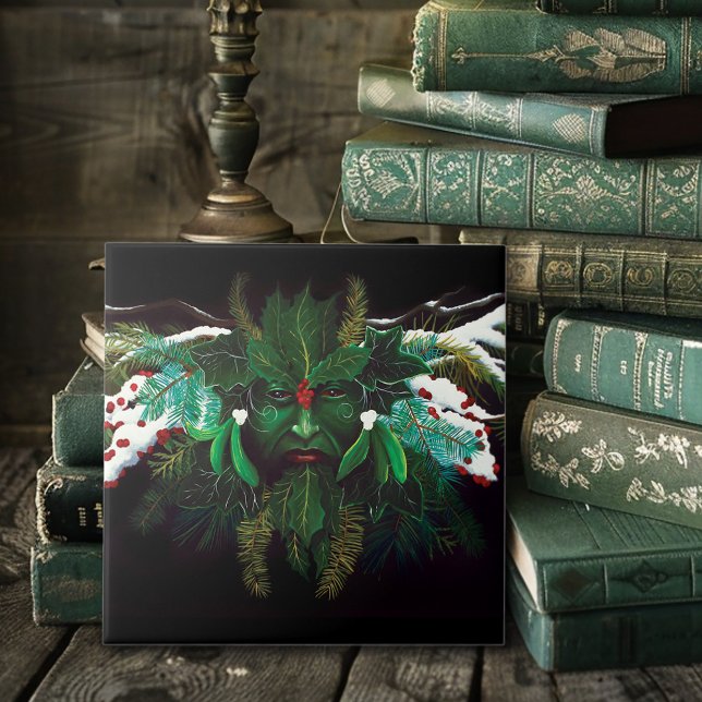 Weihnachten Winter Green Man Fliese (Von Creator hochgeladen)
