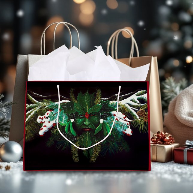 Weihnachten Winter Green Man Große Geschenktüte (Von Creator hochgeladen)