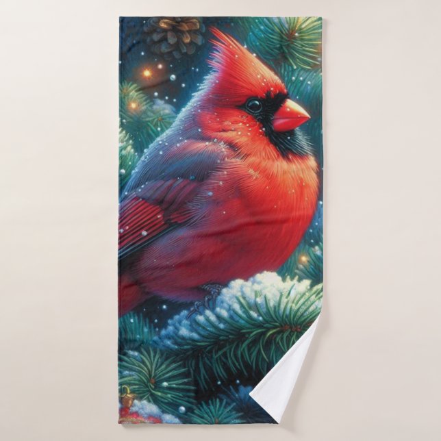 Weihnachten/Winter Kardinal Badehandtuch (Badehandtuch)