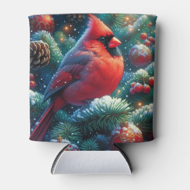 Weihnachten/Winter Kardinal Dosenkühler (Vorderseite)