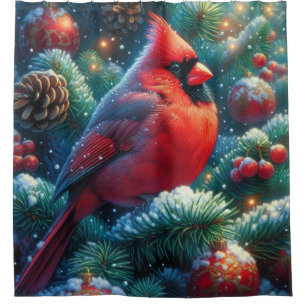 Weihnachten/Winter Kardinal Duschvorhang