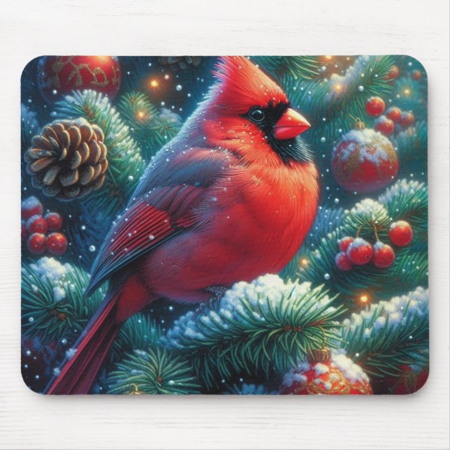 Weihnachten/Winter Kardinal Mousepad (Vorne)