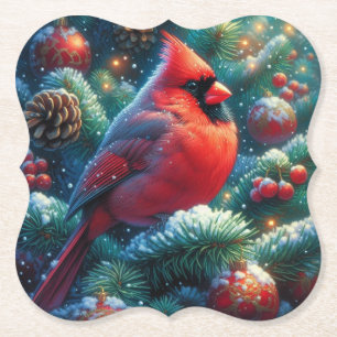 Weihnachten/Winter Kardinal Untersetzer