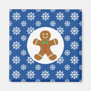 Weihnachten / Winter Lebkuchen Mann Schneeflocken Magnet