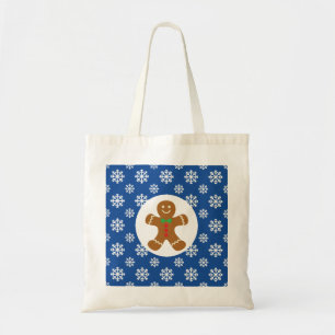 Weihnachten / Winter Lebkuchen Mann Schneeflocken Tragetasche