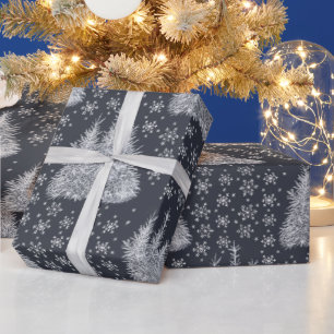 Weihnachten Winter - mitternachtsblaues Geschenkpa Geschenkpapier