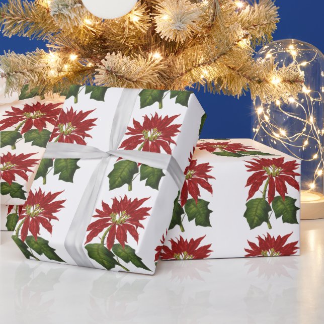 Weihnachten, Winter-Pflanze Red Poinsettia Geschenkpapier (Feiertage)