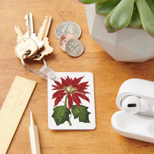 Weihnachten, Winter-Pflanze Red Poinsettia Schlüsselanhänger (Schreibtisch)
