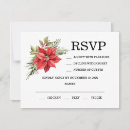 Weihnachten Winter Poinsettia Watercolor RSVP Karte