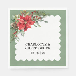 Weihnachten Winter Poinsettia Watercolor Serviette