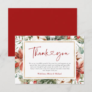Weihnachten Winter Rot Grün Gold Hochzeit Dankeskarte