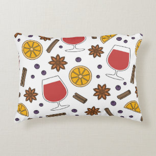 Weihnachten Winter Rot würzig Wein Doodles Dekokissen