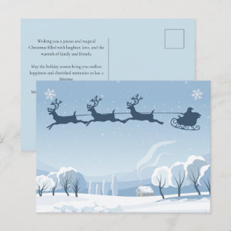 Weihnachten Winter Santa und Rentiere Postkarte