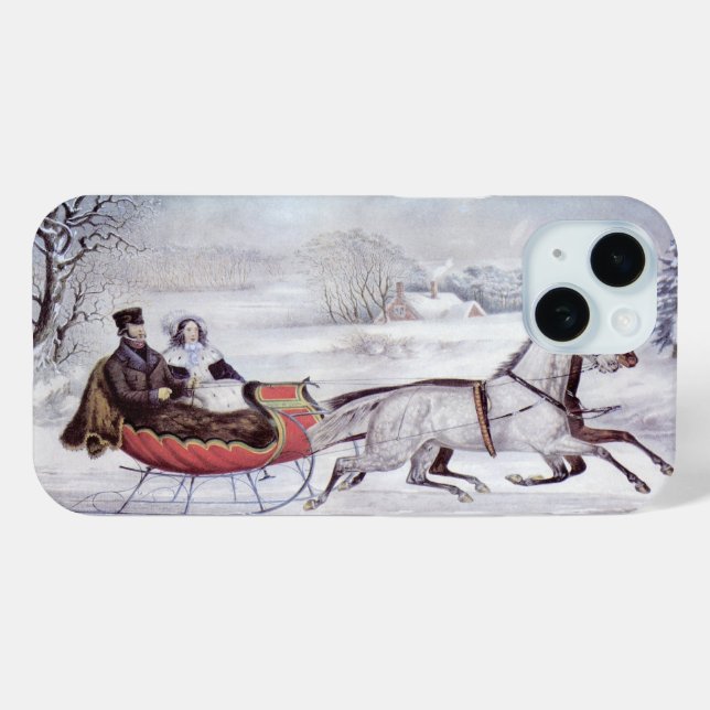 Weihnachten, Winter, Schlittenpferd Case-Mate iPhone Hülle (Rückseite (Horizontal))