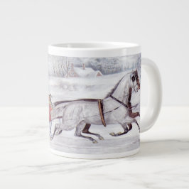 Weihnachten, Winter, Schlittenpferd Jumbo-Tasse