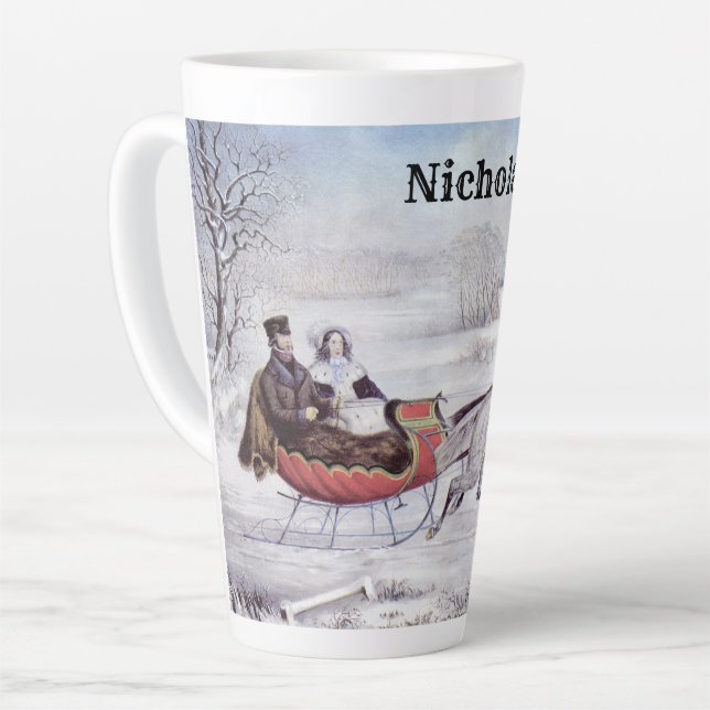 Weihnachten, Winter, Schlittenpferd Milchtasse (Linke Ecke)