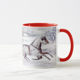 Weihnachten, Winter, Schlittenpferd Tasse