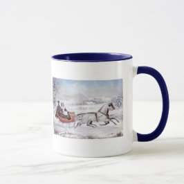 Weihnachten, Winter, Schlittenpferd Tasse