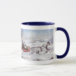Weihnachten, Winter, Schlittenpferd Tasse