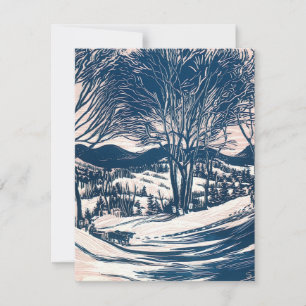 Weihnachten, Winter Schnee Berglandschaft Einladung