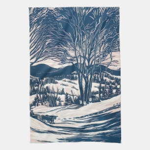 Weihnachten, Winter Schnee Berglandschaft Geschirrtuch