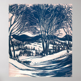 Weihnachten, Winter Schnee Berglandschaft Poster