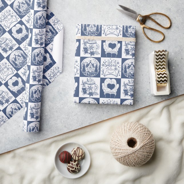 Weihnachten Winter Schnee  Geschenkpapier (Kunsthandwerk)