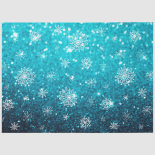 Weihnachten Winter Schneeflocken Schnee w Blauer G Seidenpapier