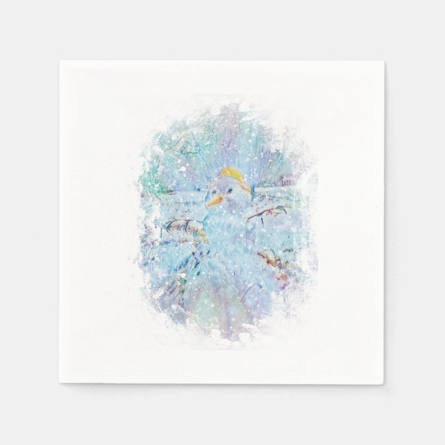 Weihnachten Winter Snowman Serviette (Vorderseite)