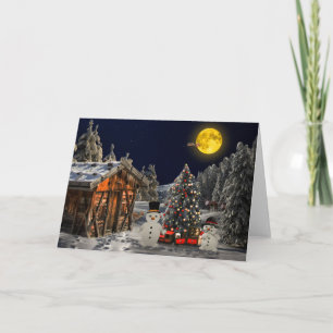 Weihnachten Winter Snowman Szene