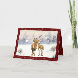 Weihnachten Winter Szene Hirsch Schnee Natur Weihn