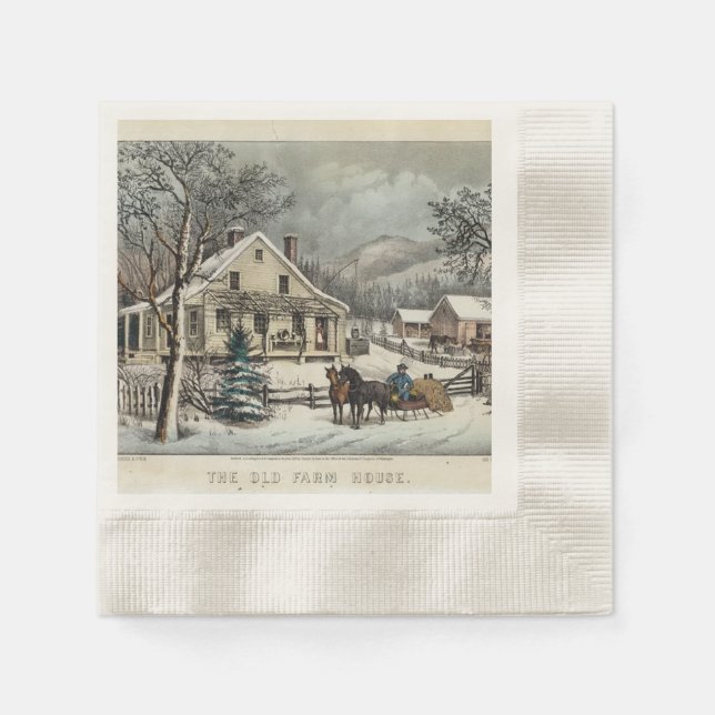 Weihnachten, Winter, Urlaubspapier Napkins Serviette (Vorderseite)
