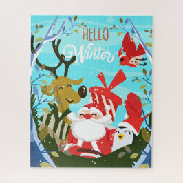Weihnachten Winter Weihnachtsmann & Freunde Puzzle