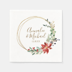 Weihnachten Winter Winter Moderner Kranz Rot Serviette